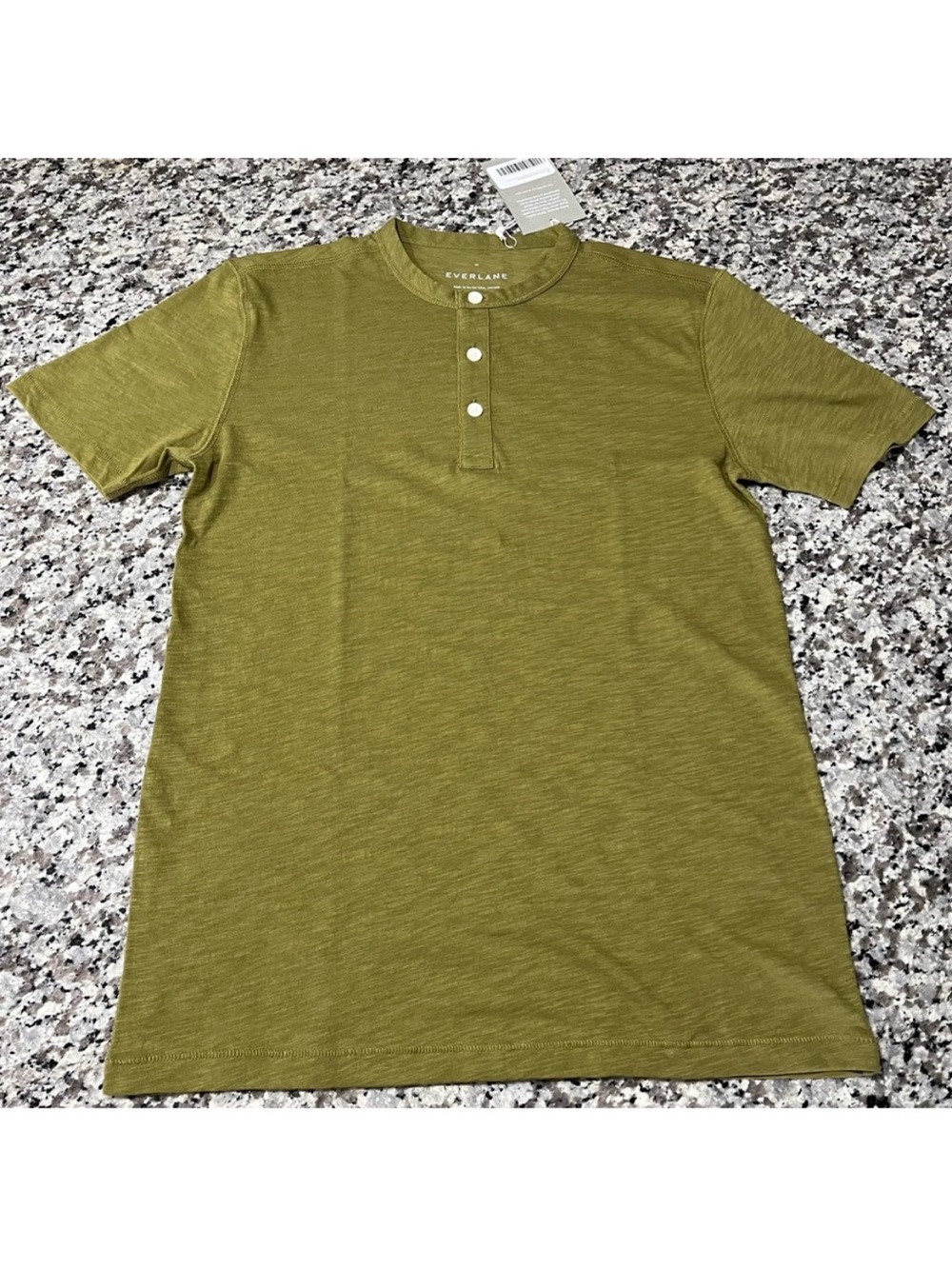 Everlane Shirt XS Henley Tee Green